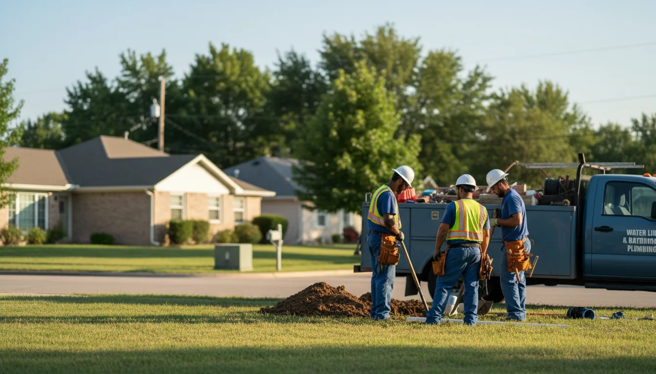 Residential water line and bathroom plumbing service in Emmett, KS
